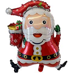Μπαλόνι Άγιος Βασίλης supershape χαμογελαστός με σάκο και δώρα