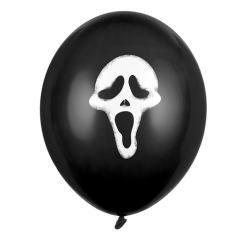 Μπαλόνια scream τρομακτικά μαύρα latex 12 ιντσών 15 τεμάχια