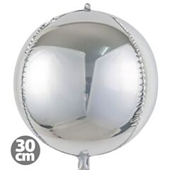 Balloons Foil Silver 4D Sphere 30cm