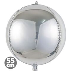 Μπαλόνια Foil Ασημί 4D Στρογγυλά 55 εκατοστών