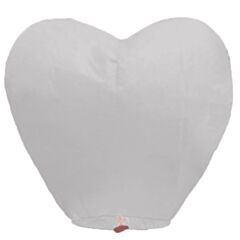 Ιπτάμενα φαναράκια λευκή καρδιά regular size -ΣΥΣΚΕΥΑΣΙΑ 10 τεμάχια