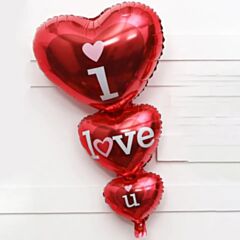 Μπαλόνι Καρδιές Love You τριπλό στήλη - 100 εκατοστά