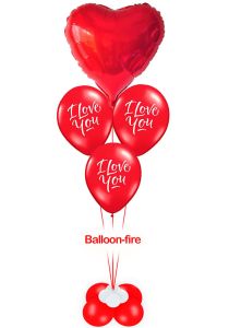 Μπαλόνια 12 ιντσών κόκκινα I LOVE YOU σε 1 πλευρά (100 τεμάχια)