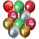 Μπαλόνια 12 ιντσών τυπωμένα Χριστουγεννιάτικα διάφορα χρώματα 100 τεμάχια ND