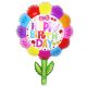 Μπαλόνι λουλούδι foil Happy Birthday 