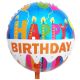 Μπαλόνι 18 ιντσών στρογγυλό Happy Birthday με κεράκια ND