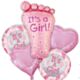 Balloons Set It's A Girl Foot and Foil (5pcs)