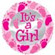 Balloon 18 inch it's a girl round shape with feet printed BF1