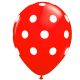 Μπαλόνια 12 ιντσών πουά κόκκινο (15 τεμάχια)