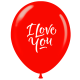 Μπαλόνια 12 ιντσών κόκκινα I LOVE YOU σε 1 πλευρά (100 τεμάχια)