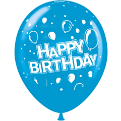 Μπαλόνια 12 ιντσών διάφορα χρώματα Happy birthday New with balloons all around τύπωμα (100 τεμάχια)