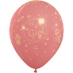Μπαλόνια 12 ιντσών ροζ τυπωμένα It's a girl New (100 τεμάχια)