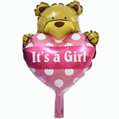Μπαλόνι minishape αρκουδάκι με καρδιά Girl ND 
