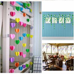 Garland 3d paper hanging hearts
