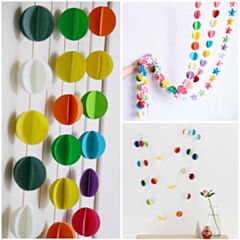Garland 3d hanging paper shape round