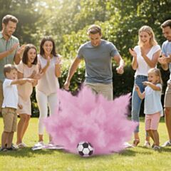 Μπάλα ποδοσφαίρου Gender Reveal με Ροζ Πούδρα 