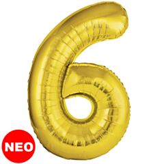 Μπαλόνι Αριθμός Νο 6 Χρυσό 86 cm Για Ήλιο