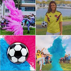 Black Gender Reveal Boy or Girl Ball with Light Blue Powder