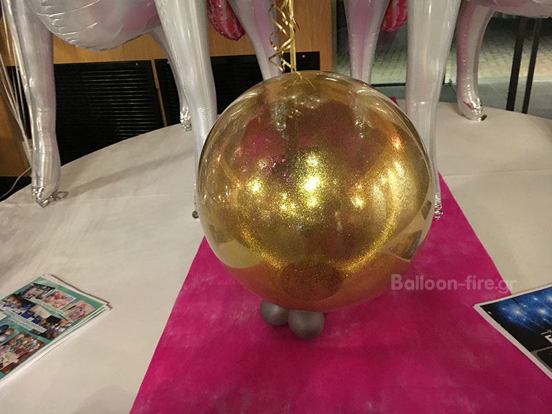 Μπαλόνι διάφανο με χρυσόσκονη