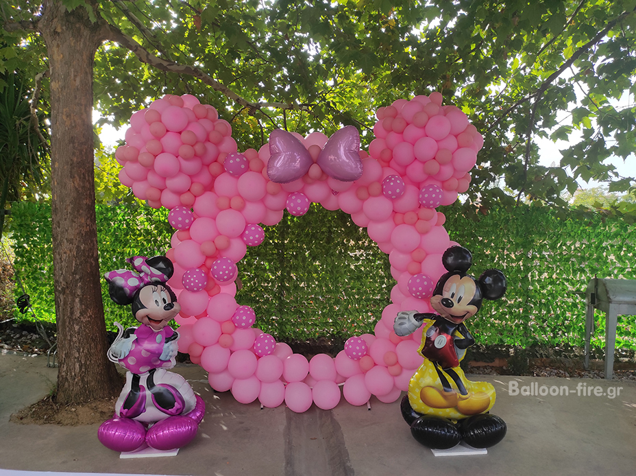 Μπαλόνια κατασκευή κεφάλι της Minnie Mouse