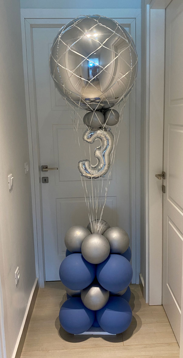 Μπαλόνι αερόστατο foil 4D ασημί 36''