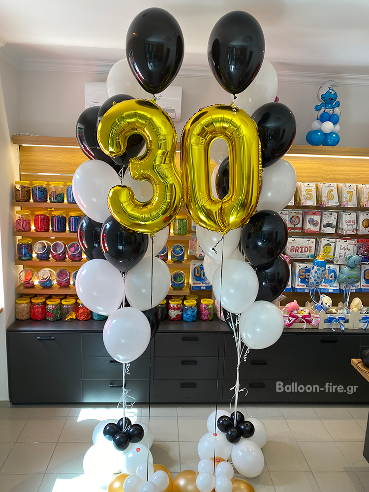 Μπαλόνια αριθμοί με ήλιον & μπαλόνια σε μπουκέτα