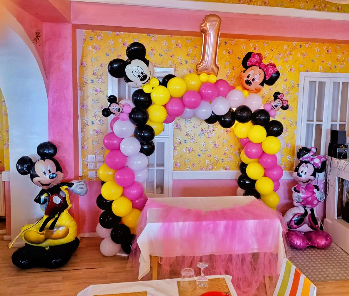 Στολισμός Γενεθλίων Mickey & Minnie αψίδα & Airloonz μπαλόνια