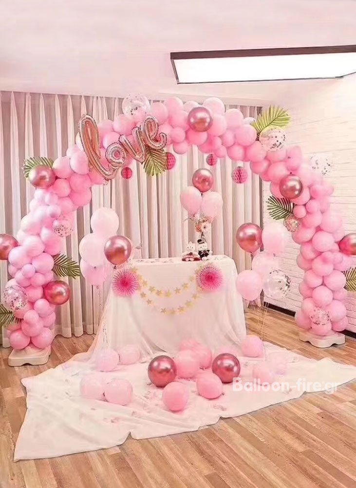 Αψίδα με μπαλόνια ροζ στολισμός για πάρτι