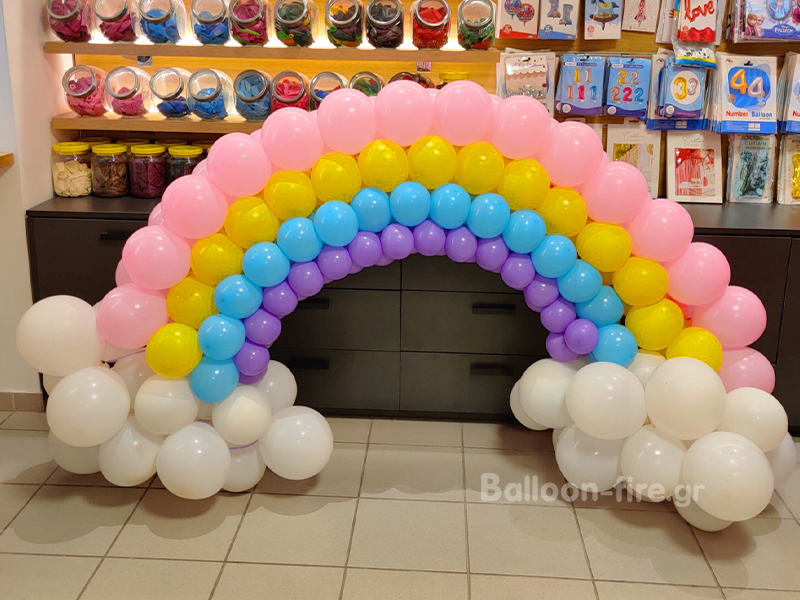 Αψίδα Ουράνιο Τόξο - Rainbow Arch Balloons