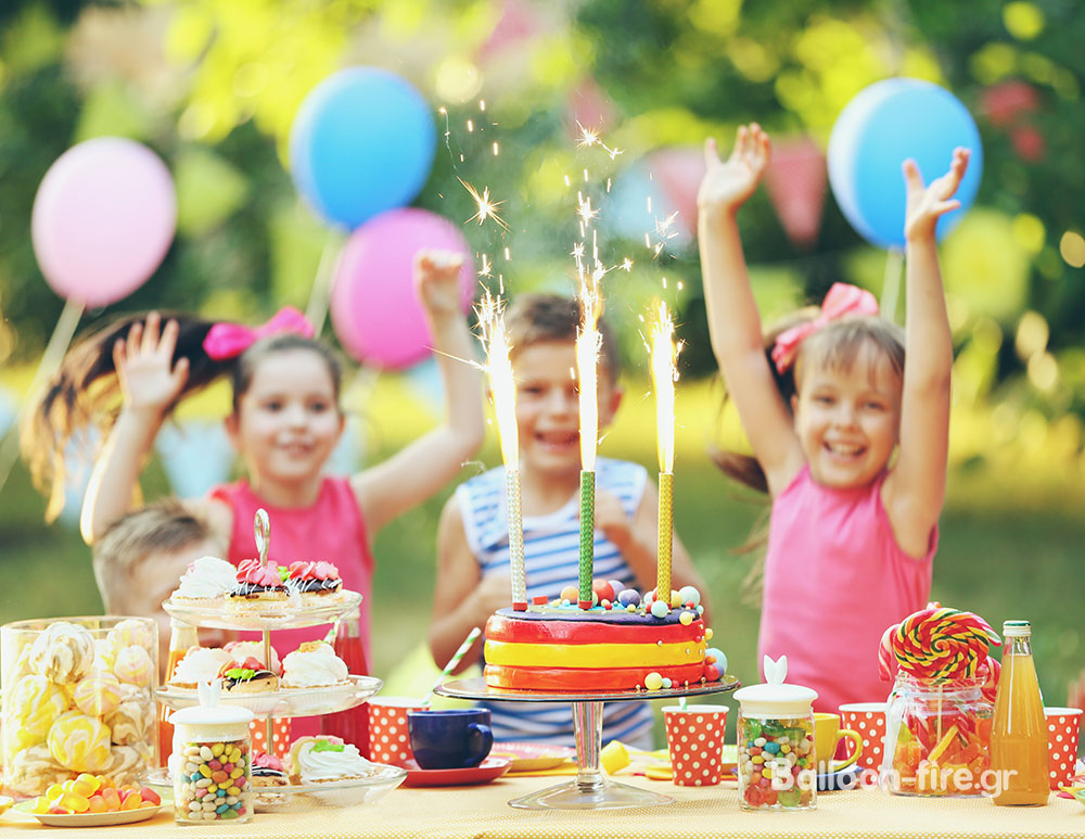 Μπαλόνια για παιδικό πάρτι και πυρσοί τούρτας