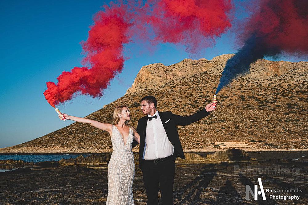 Καπνογόνα σε φωτογράφιση After Wedding shoot